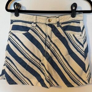 Universal Thread Blue and White Striped Jean Skirt
